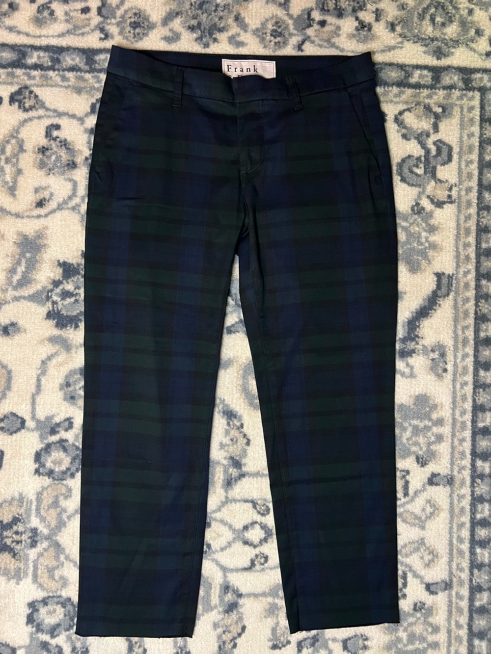 Frank & Eileen Wicklow Plaid Chinos - Navy & Green - Picture 3 of 9